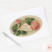 Roses Vintages roses avec étiquette pour le texte (Enveloppe)