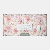 Roses vintages roses avec motif feuille vert (Clavier et souris)
