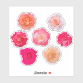 Roses Vinyl Sticker Set – 7 Unique Blooms (Feuille)