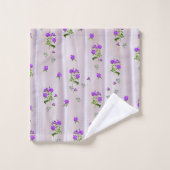 Roses violets d'aquarelle violette sur soie rose (Gant de toilette)