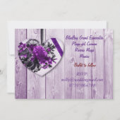Roses violets et faire-part de mariage cardiaque (Dos)