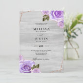 Roses violets et Faire-part de mariage en Parties  (Debout devant)