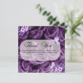 Roses violets et Papillon Merci Cartes (Debout devant)