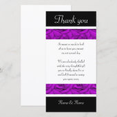 Roses violets - mariages et cartes de remerciement (Devant / Derrière)