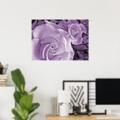 Roses violets ~ Poster floral (Bureau à domicile)
