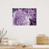 Roses violets ~ Poster floral (Cuisine)