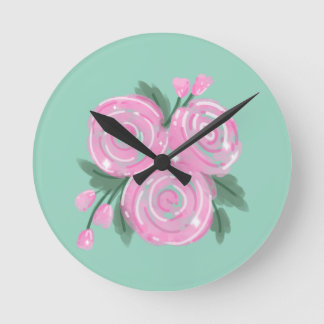 Roses Wall Clock Ronde Klok