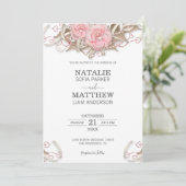 Roses Wedding Kaart (Staand voorkant)