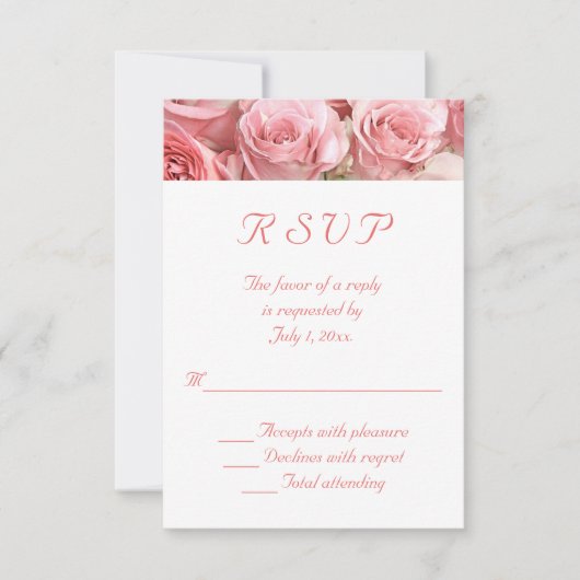 Roses Wedding RSVP (Voorkant)