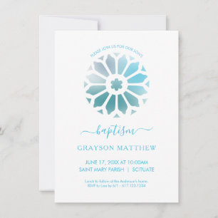 Rosette, Baptême Bleu Invitation