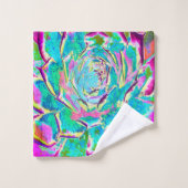 Rosette de Sedum Succulent Aqua et Magenta (Gant de toilette)