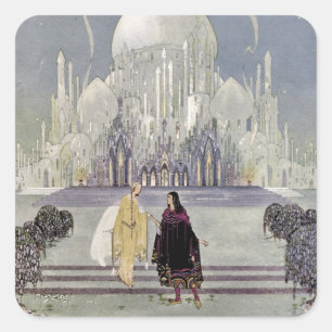 Rosette en Prince Charmant Vierkante Sticker