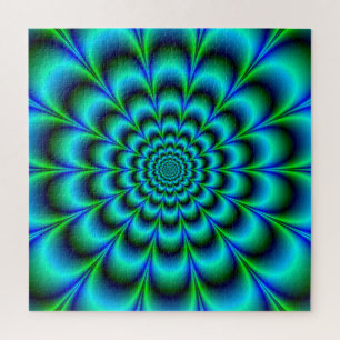 Rosette in Turquoise Green en Blue Legpuzzel