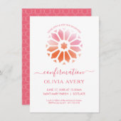 Rosette, Invitation de confirmation rose (Devant / Derrière)