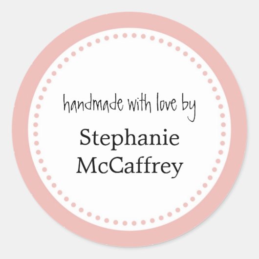 Rosette rose fait à la main étiquette de la partie (Devant)