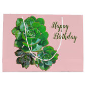 Rosette Succulent Grand Sac Cadeau (Dos)