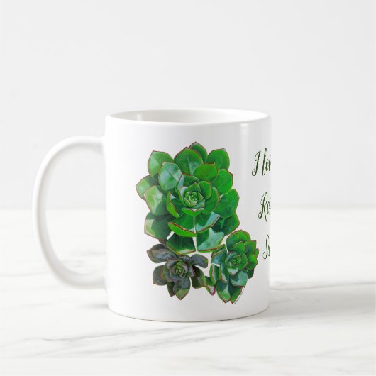 Rosette Succulents Mug (Gauche)
