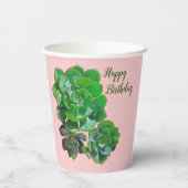 Rosette Succulents Paper Cups Papieren Bekers (Achterkant)