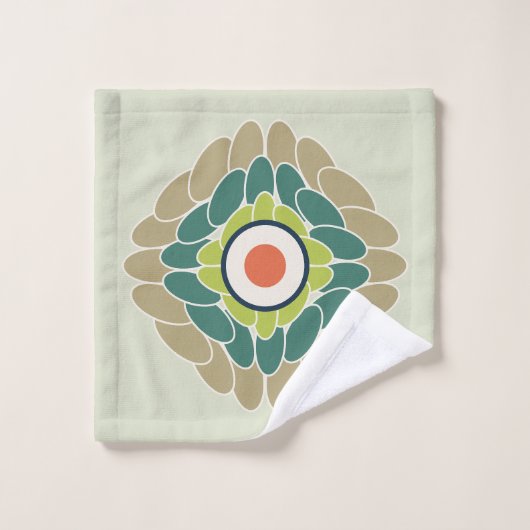 Rosette verdoyante graphique verte (Gant de toilette)