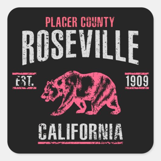 Roseville Vierkante Sticker (Voorkant)