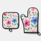 Rosewater Bloom Ovenwant & Pannenlap Set (Voorkant)