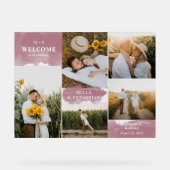 Rosewood Pink Clean Moderne & 5 Photos Bienvenue (Recto)