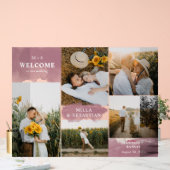 Rosewood Pink Clean Moderne & 5 Photos Bienvenue (Mariage)
