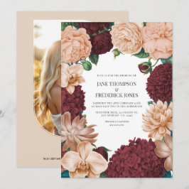 Rosewood, Terracotta Blush & Apricot Silk Wedding Kaart