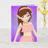 Rosey Cheek Anime Fairy Verjaardag Kaart (Gele Bloem)