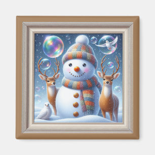 Rosey Cheek Snowman Magnet