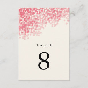 Rosey Roze Light Shower Table Number Kaarten