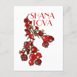 Rosh Hashana Granaatappels Vakantiekaart Feestdagenkaart