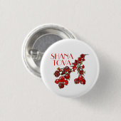 Rosh Hashana Pomegranates Ronde Button 3,2 Cm (Voorkant /achterkant)