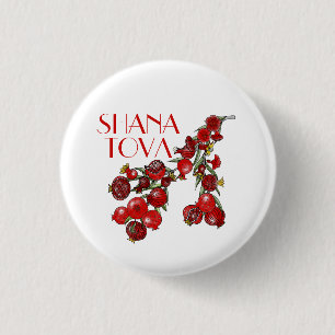 Rosh Hashana Pomegranates Ronde Button 3,2 Cm
