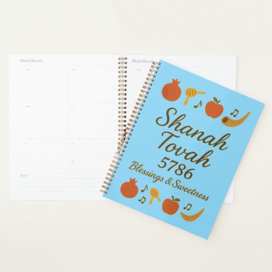 Rosh Hashanah 5786 Planner – Blessings & New Begin (Devant avec enveloppe)