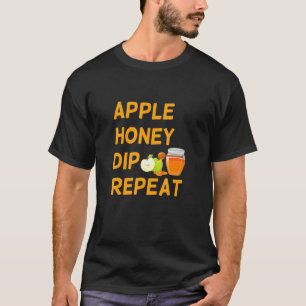 Rosh Hashanah Apple Honey Dip Herhaal Joods Nieuw T-shirt