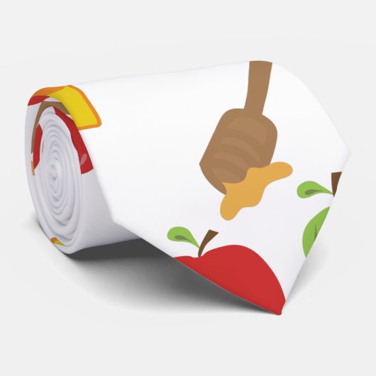 Rosh Hashanah apple, honey, pomegranaat Stropdas (Opgerold)