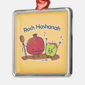 Rosh Hashanah apple pomegranate honey Jewish new Metalen Ornament (Links)