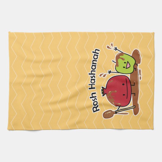 Rosh Hashanah apple pomegranate honey Jewish new Theedoek (Horizontaal)