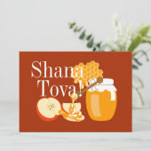 Rosh Hashanah Apples and Honey Feestdagenkaart (Staand voorkant)