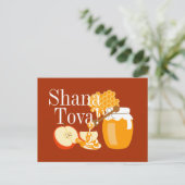 Rosh Hashanah Apples and Honey Feestdagenkaart (Staand voorkant)