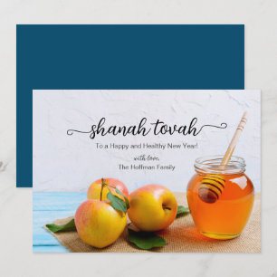 Rosh Hashanah Apples Honey Jewish New Year Card Kaart