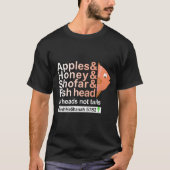 Rosh Hashanah - Apples, Honey, Shofar & Fish Head T-shirt (Voorkant)