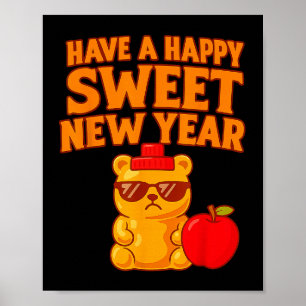 Rosh Hashanah Gelukkig Zoet Nieuwjaar Honing Beer Poster