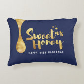 Rosh Hashanah Greeting Sweet as Honey Pillow Accent Kussen (Voorkant)