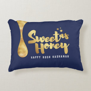 Rosh Hashanah Greeting Sweet as Honey Pillow Accent Kussen