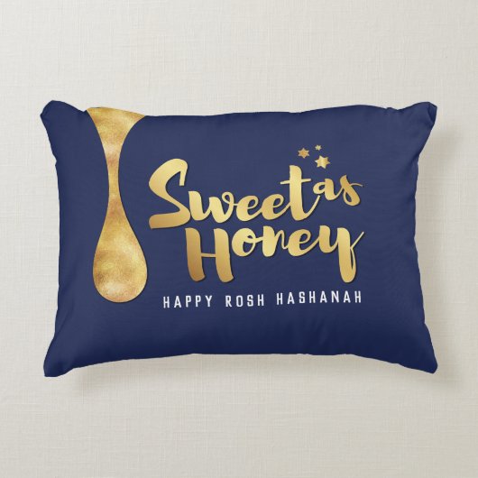 Rosh Hashanah Greeting Sweet as Honey Pillow Accent Kussen (Voorkant)