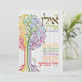 Rosh Hashanah Hebreeuwse Zegen Kleurrijk Feestdagenkaart (Staand voorkant)