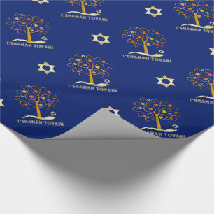Rosh Hashanah, het Joodse Verpakkende Document van Cadeaupapier