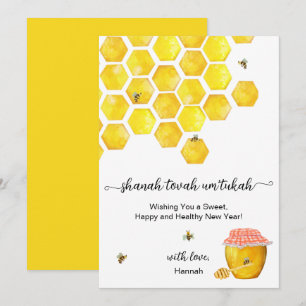 Rosh Hashanah Honey Jewish New Year Card Kaart